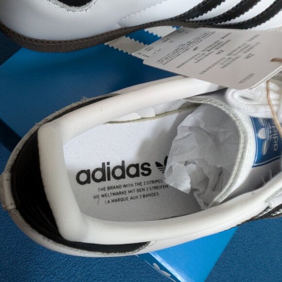 ADIDAS Samba OG Shoes NWT Cloud White/Black Men's 6.5/Women's 7.5 - Picture 5 of 7